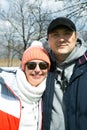 Spring outdoor portrait of a middle aged couple. Royalty Free Stock Photo