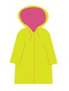 Spring outerwear. Cartoon children seasonal spring, summer, autumn clothes. Waterproof Hooded Raincoat, Raincoat, Vector