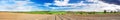 Spring panorama of landscape with ploughed field Royalty Free Stock Photo