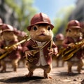 a spring peeper leading a tiny marching band k uhd very detaile