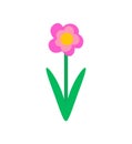 Spring Pink Flower in Flat Style Vector Isolated Royalty Free Stock Photo