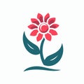 Spring pink flower icon on background for graphic and web design. Simple vector logo sign, generative ai Royalty Free Stock Photo