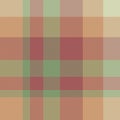 Spring plaid textile seamless, printout texture check background. Nostalgia vector fabric tartan pattern in orange and red colors Royalty Free Stock Photo