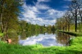 Spring pond landscape Royalty Free Stock Photo