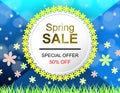 Spring Summer Sale poster wonderful flowers design layout Royalty Free Stock Photo