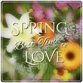 Spring quotes on unfocused colorful background