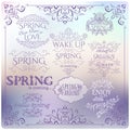 Spring quotes on unfocused colorful background