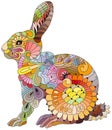 Spring rabbit coloring page for decoration Royalty Free Stock Photo