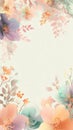 Spring Rain Floral Corner Frame in Modern Vector Style with Spacious Blank Center Royalty Free Stock Photo