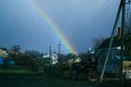 Spring rainbow over the village.