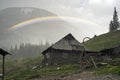 Spring rainbow snowstorm Chernogora