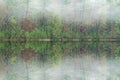 Spring Reflections Long Lake in Fog Royalty Free Stock Photo