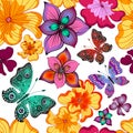 Spring repeating floral pattern Royalty Free Stock Photo