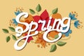Spring retro background with flowers