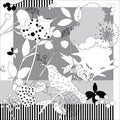 Spring retro floral print. Silk scarf graphics. Royalty Free Stock Photo
