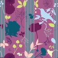 Spring retro floral print. Royalty Free Stock Photo