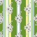 Spring retro seamless pattern with chamomiles