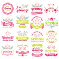 Spring Retro Vintage Vector Label