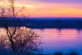 Spring river sunrise sunset Royalty Free Stock Photo