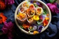 spring roll filling in a colorful bowl