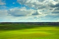 Spring Rolling Green Hills With Fields Of Wheat. Royalty Free Stock Photo