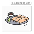 Spring rolls color icon