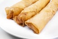 Spring rolls (Dim sum or Loempia), cuisine on white background.