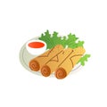 Spring rolls dish Asian food Royalty Free Stock Photo