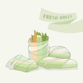 Spring rolls illustration.