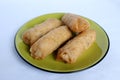 Spring rolls nems appetizing ready to cook in a seat Royalty Free Stock Photo