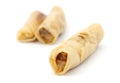 Spring rolls or popiah over white Royalty Free Stock Photo