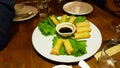 Spring rolls in Yunnan, a typical dish of Chinese cuisine Royalty Free Stock Photo
