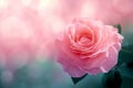 Spring romance Pastel pink rose on a background of greenery Royalty Free Stock Photo