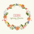 Spring round frame in bright colors