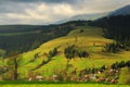 Spring rural landscape in the Carpathian mountains Royalty Free Stock Photo