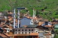 View to New mosques with two minarets in Restelica village.