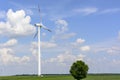 Spring landscape with wind turbine Royalty Free Stock Photo