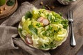 Spring salad with chickweed, nipplewort, and other wild edible plants Royalty Free Stock Photo