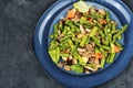 Vegan yummy asparagus and mushroom salad Royalty Free Stock Photo