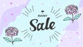 June sale, hydrangea and rainy season, rainy day vector background illustration material