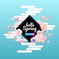 Spring sale background banner art with beautiful colorful flower Royalty Free Stock Photo