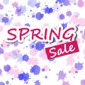 Spring sale background with beautiful drop water color, vector i Royalty Free Stock Photo