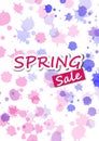 Spring sale background with beautiful drop water color, vector i Royalty Free Stock Photo