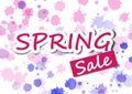 Spring sale background with beautiful drop water color, vector i Royalty Free Stock Photo