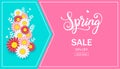 Spring sale background with beautiful flowers. Banner perfect for promotions, magazines, advertising, web sites.