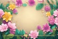 Spring sale banner background template with colorful flower.Can be use social media card, voucher, wallpaper,flyers, invitation, Royalty Free Stock Photo