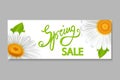 Spring sale banner, with chamomiles Royalty Free Stock Photo