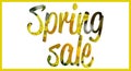 Spring sale banner - with daffodils behind the text and a yellow border Royalty Free Stock Photo