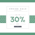 Spring sale banner with elegant typography for luxury sales offers in fashion. Modern simple, minimalistic design, polka