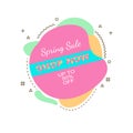 Spring sale banner, poster modern flat style design. Royalty Free Stock Photo